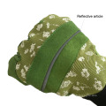 Ladies Heavy Duty Green Synthetic Leather Palm Reflective Article Buckle Flower Printed Home Garden Work Gloves